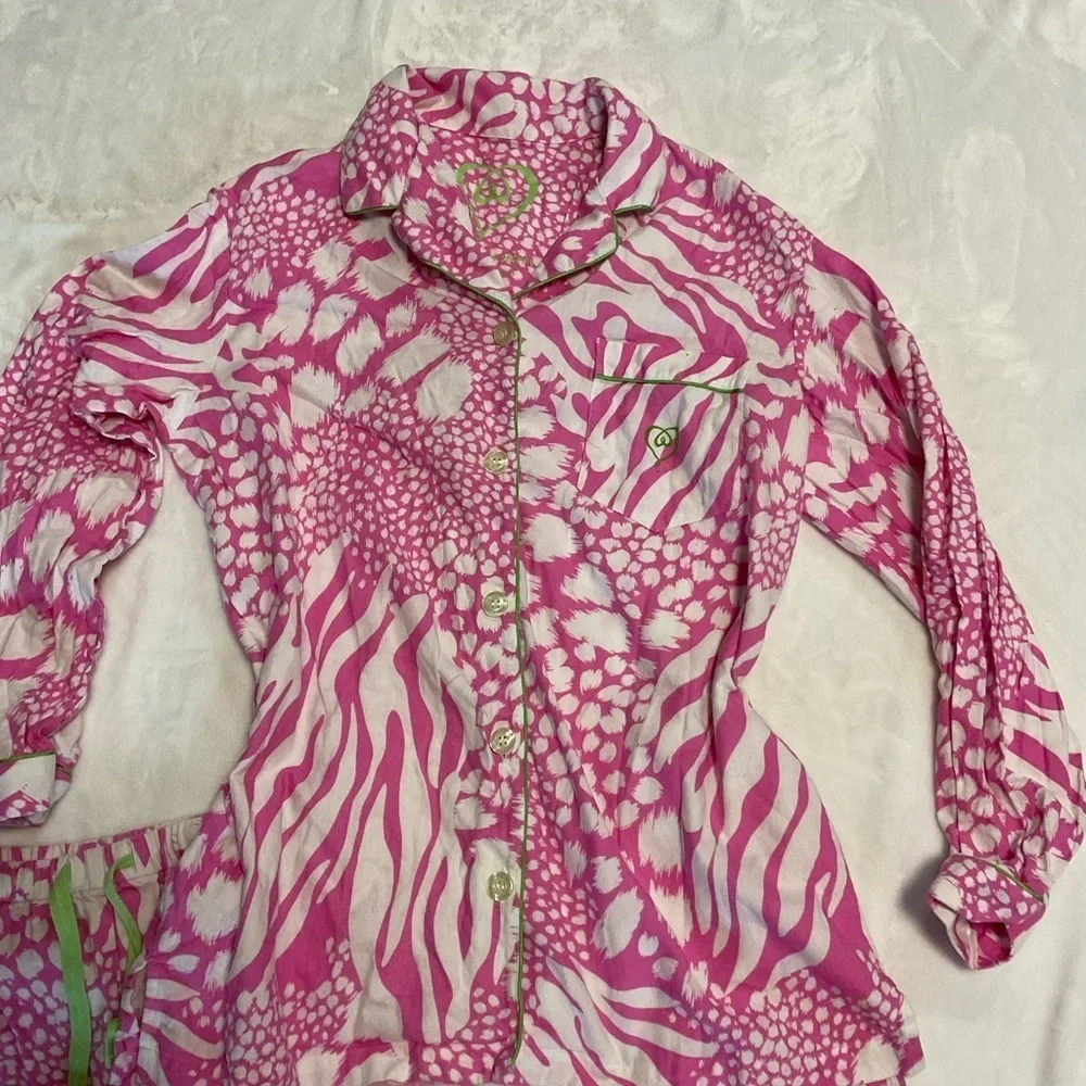 Y2K Victorias Secret Pink Leopard Cotton Pajama Set